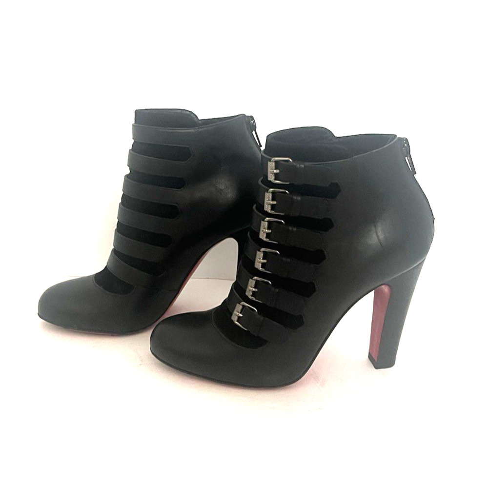 CHRISTIAN LOUBOUTIN PARIS BLACK ATTROUPA ANKLE BOOTS, SIZE EURO 36, - Picture 2 of 11